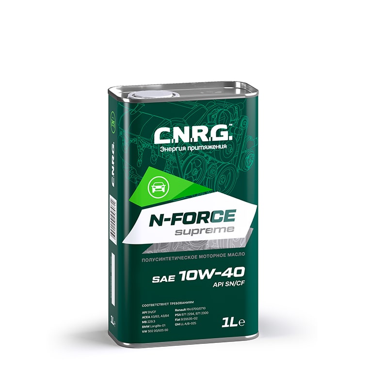 Масло моторное C.N.R.G N-Force Supreme SAE 10W-40 SN CF синт. (1л)
